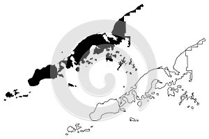 Aleutians East Borough, Alaska Boroughs and census areas in Alaska, United States of America,USA, U.S., US map vector