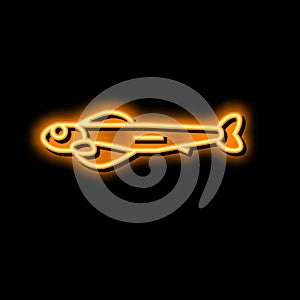 alevins salmon neon glow icon illustration