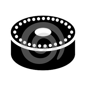 Alexa, amazon, dot, echo, smart icon. Black vector graphics