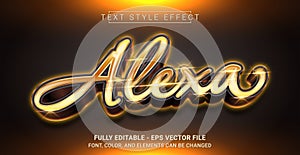 Alexa Text Style Effect. Editable Graphic Text Template