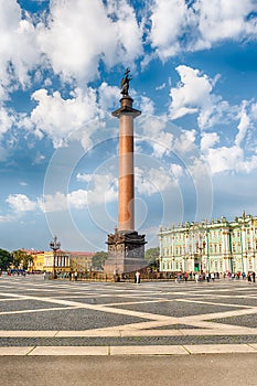 Alexander Column in Palace Square, St. Petersburg, Russia