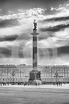 Alexander Column in Palace Square, St. Petersburg, Russia