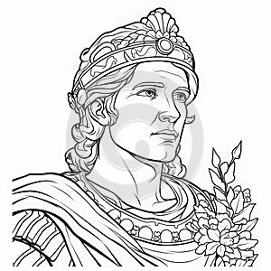 Alexander The Great Coloring Pages: Illusory Wallpaper Portraits For Adults