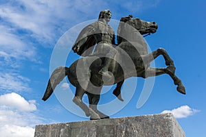 Alexander the Great Monument at embankment of city of Thessaloniki, Greece