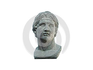 Alexander the Great Statue isolated on white background