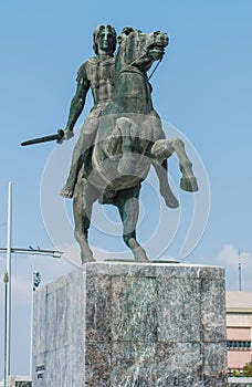 Alexander The Great statue in Thessaloniki Greece