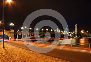 The Alexander III bridge at night - Paris