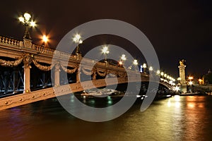 The Alexander III bridge at night - Paris