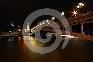 The Alexander III bridge at night - Paris, France