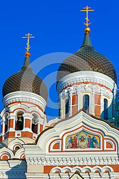 Alexander Nevsky Cathedral and Tallinn street