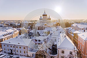 Alexander Nevsky Cathedral in Tallinn in the winter, Estonia