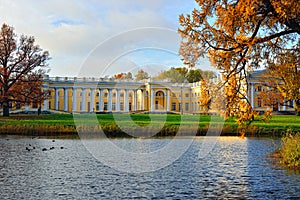 The Alexander palace in Pushkin. Autumn landscape