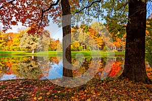 Alexander park in autumn, Pushkin Tsarskoe Selo, Saint Petersburg, Russia