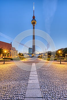 The Alexanderplatz in Berlin at dawn