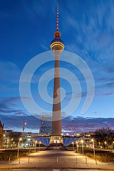 The Alexanderplatz in Berlin before sunrise