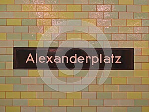 Alexanderplatz subway sign