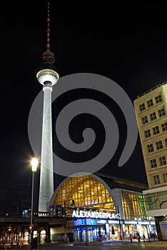 Alexanderplatz, Tv Tower at night, Berlin