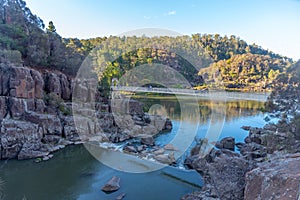 Alexandra Suspension Bridge over South Esk river at Cataract gorge in Tasmania, Australia