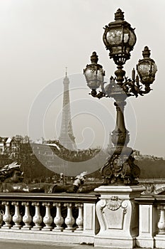 The Alexandre III Bridge in Paris, France.