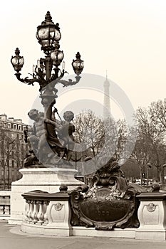 The Alexandre III Bridge in Paris, France.