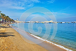 The sand shore of Alexandria, Egypt