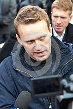 Alexey Navalny. Demonstration in Russia. Miting on the day of national unity in the Moscow