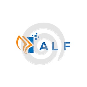 ALF credit repair accounting logo design on white background. ALF creative initials Growth graph letter logo concept. ALF business