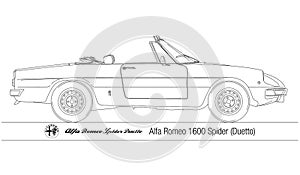 Alfa Romeo Spider 1600 Duetto vintage car silhouette