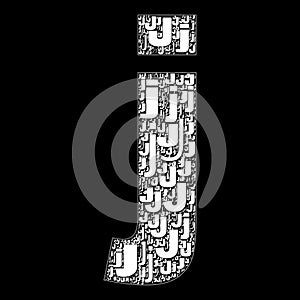 Alfabet Letters A-Z Text Illustration Black Background