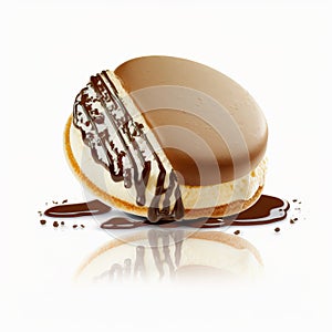 Alfajor stuffed with dulce de leche and covered with chocolate