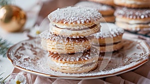 Alfajores traditional argentina sweet cookies on a table