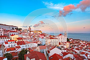 Alfama at night, Lisbon, Portugal