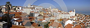 Alfama urban district panorama of Lisbon.