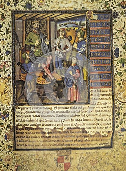 Alfonso XI of Castile dictating laws or iussio real