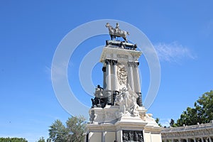 Alfonso XII statue El Retiro park garden Madrid Spain