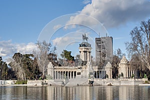Alfonso XII statue on Retiro Park in Madrid