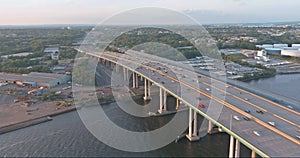 Alfred E. Driscoll Bridge across the River, connecting Sayreville and Woodbridge in New Jersey USA