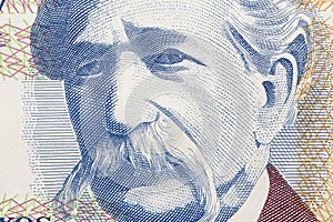 Alfredo Vasquez Acevedo a closeup portrait from Uruguayan money