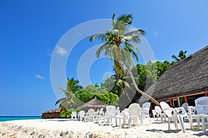 Alfresco dining area on a Maldivian island