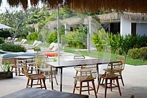 Alfresco dining area in a resort photo