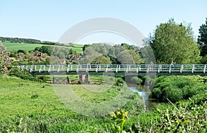 Foot bridge across the River Cuckmere at Alfriston.