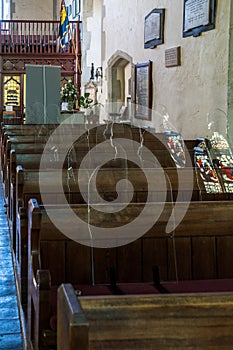 ALFRISTON, SUSSEX/UK - JULY 23 : Perspex Silhouetes of servicemen who laid down their lives in the first world war inside St