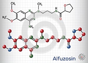 Alfuzosin molecule. It is antineoplastic agent, an antihypertensive agent, an alpha-adrenergic antagonist. Structural photo
