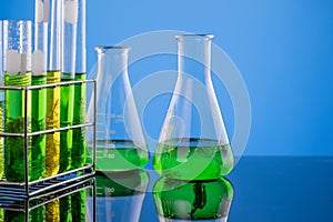 Algae fuel biofuel industry lab researching for alternative to fossil algae fuel or algal biofuel