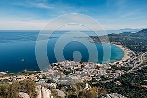 Algajola village and beach in Balagne region of Corsica