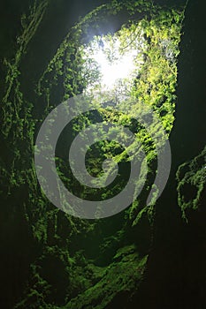 Algar do Carvao Cave on Terceira Island, Azores