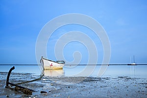 Algarve Cavacos beach sunset landscape at Ria Formosa wetlands