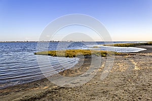 Algarve Cavacos beach twilight landscape at Ria Formosa wetlands