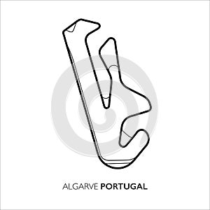 Algarve circuit, Portugal. Motorsport race track vector map