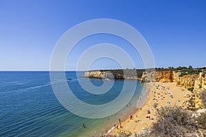 Algarve, colorful landscape of Praia Nova. Porches, Lagoa, Algarve, Portugal